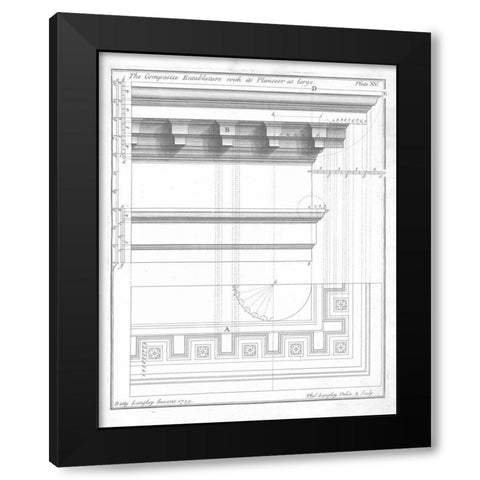 The Composite Entablature Black Modern Wood Framed Art Print with Double Matting by Langley, Batty