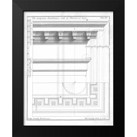 The Composite Entablature Black Modern Wood Framed Art Print by Langley, Batty
