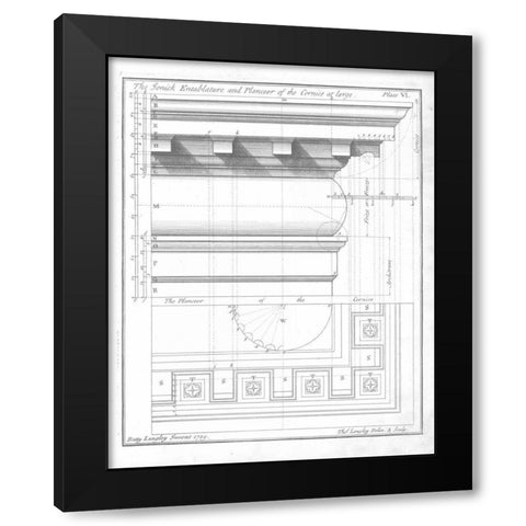 The Ionic Entablature Black Modern Wood Framed Art Print with Double Matting by Langley, Batty