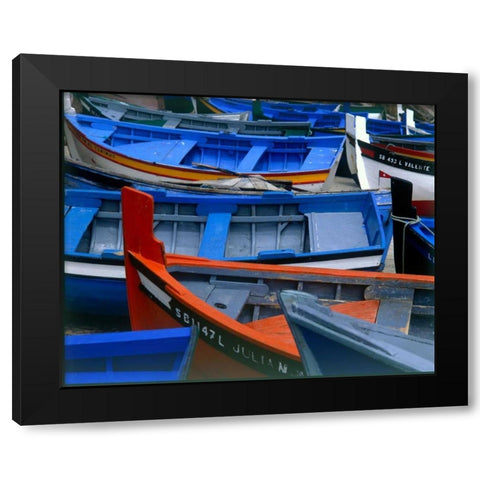 Fishing Boats, Morocco Black Modern Wood Framed Art Print with Double Matting by Blue, Cyril