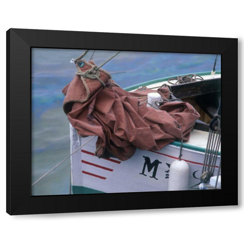 Fishing Boat, Morocco Black Modern Wood Framed Art Print with Double Matting by Blue, Cyril