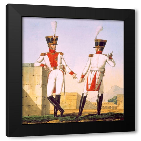 French Army, Bataillion de la Garde de Paris Black Modern Wood Framed Art Print with Double Matting by Vernet, Carle