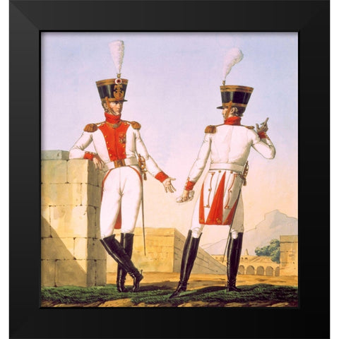 French Army, Bataillion de la Garde de Paris Black Modern Wood Framed Art Print by Vernet, Carle