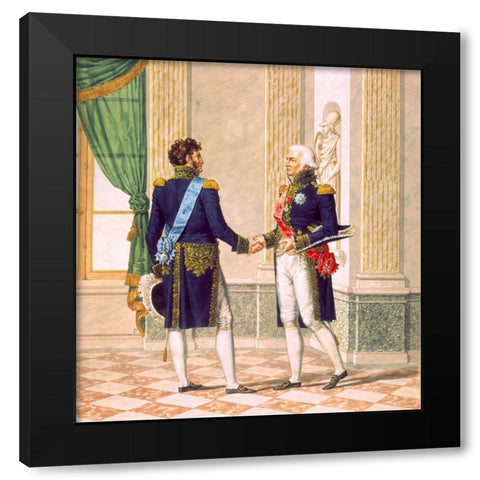 French Army, Officiers Generaux Black Modern Wood Framed Art Print with Double Matting by Vernet, Carle