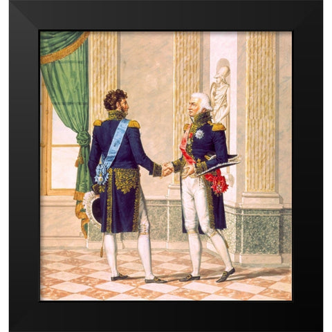 French Army, Officiers Generaux Black Modern Wood Framed Art Print by Vernet, Carle