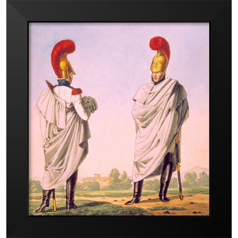French Army, Reg de Carabiniers Black Modern Wood Framed Art Print by Vernet, Carle