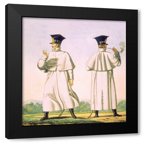 French Army, Lanciers Polonais Black Modern Wood Framed Art Print with Double Matting by Vernet, Carle