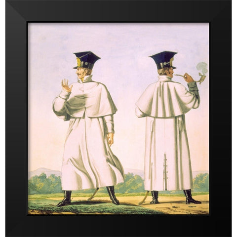 French Army, Lanciers Polonais Black Modern Wood Framed Art Print by Vernet, Carle