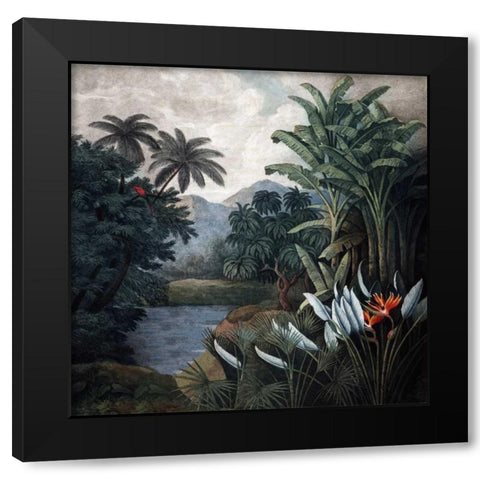 Jungle View Black Modern Wood Framed Art Print by Thornton, Dr R