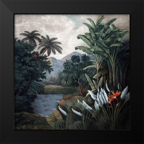 Jungle View Black Modern Wood Framed Art Print by Thornton, Dr R