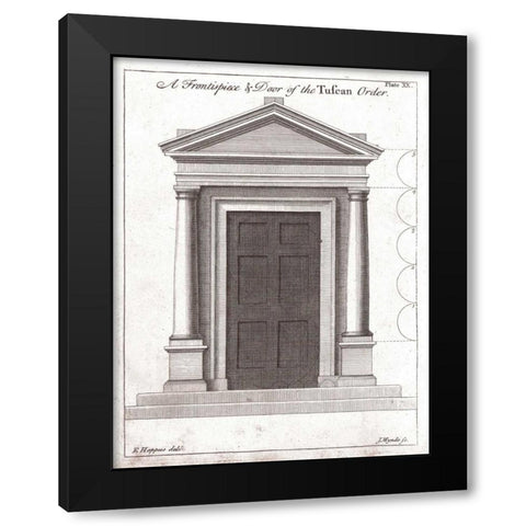 Door,Tuscan Order Black Modern Wood Framed Art Print with Double Matting by Hoppus, Edward