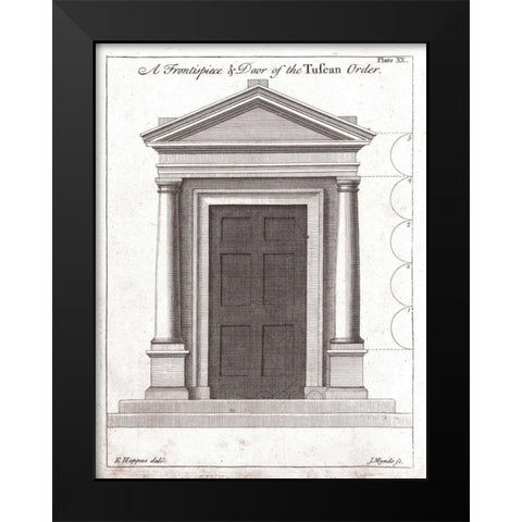 Door,Tuscan Order Black Modern Wood Framed Art Print by Hoppus, Edward