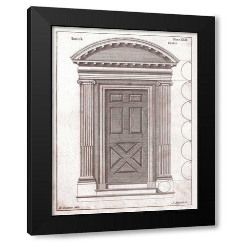 Door, Ionic Order Black Modern Wood Framed Art Print with Double Matting by Hoppus, Edward