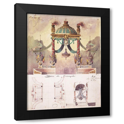 Arc de Triomphe, Design Black Modern Wood Framed Art Print by Boitte, Francois Philippe