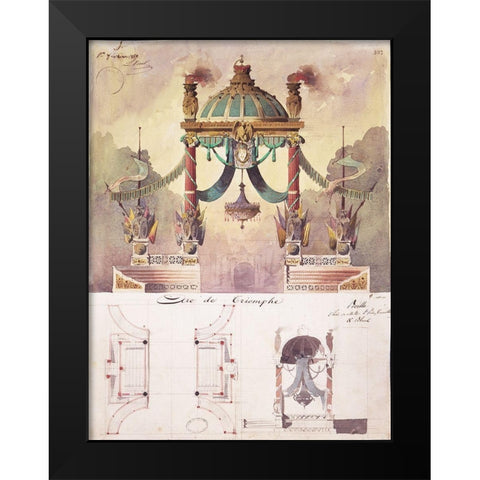 Arc de Triomphe, Design Black Modern Wood Framed Art Print by Boitte, Francois Philippe