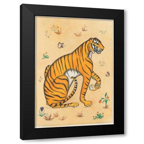 Tiger-Indian Animals Black Modern Wood Framed Art Print by Gynn, Fran