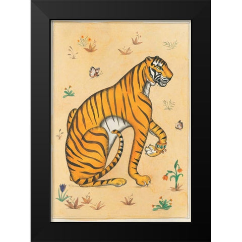 Tiger-Indian Animals Black Modern Wood Framed Art Print by Gynn, Fran