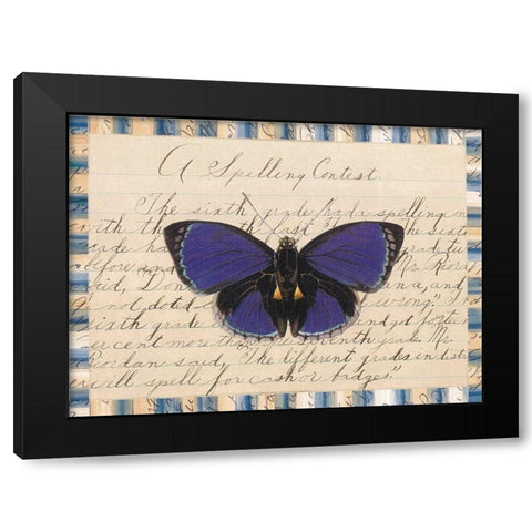 Butterfly Collage, Spelling Contest Black Modern Wood Framed Art Print with Double Matting by Gould-Porter, William