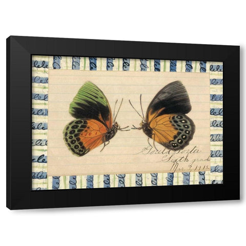 Butterfly Collage, Sixth Grade Black Modern Wood Framed Art Print by Gould-Porter, William