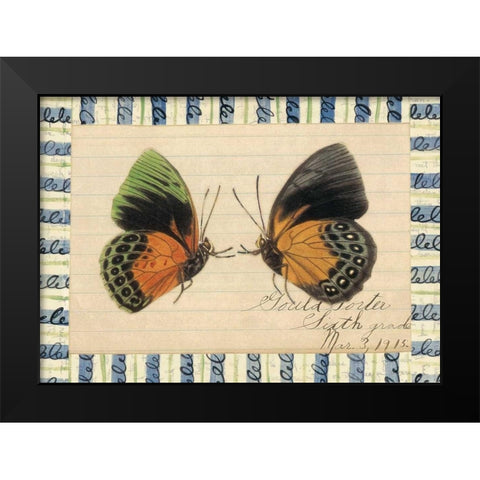 Butterfly Collage, Sixth Grade Black Modern Wood Framed Art Print by Gould-Porter, William