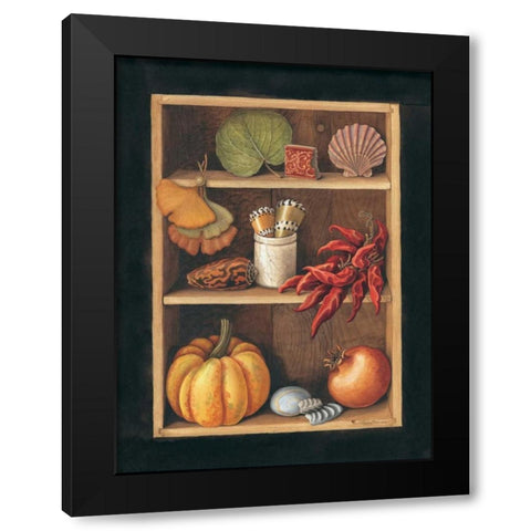 Objects on Shelves, Spanish style Black Modern Wood Framed Art Print with Double Matting by Baron, Jenny