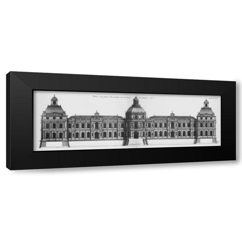 Louvre, Elevation of the Principal Facade Black Modern Wood Framed Art Print with Double Matting by Blondel, Jacques Francois
