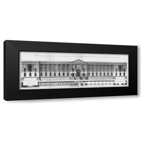 Louvre, Principal Facade Black Modern Wood Framed Art Print with Double Matting by Blondel, Jacques Francois
