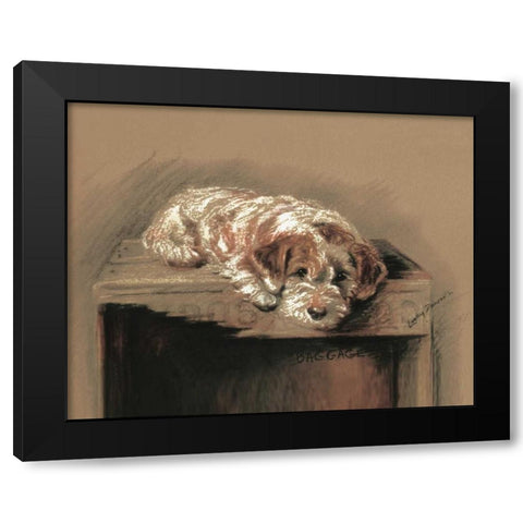 Terrier, Baggage Black Modern Wood Framed Art Print with Double Matting by Dawson, Lucy