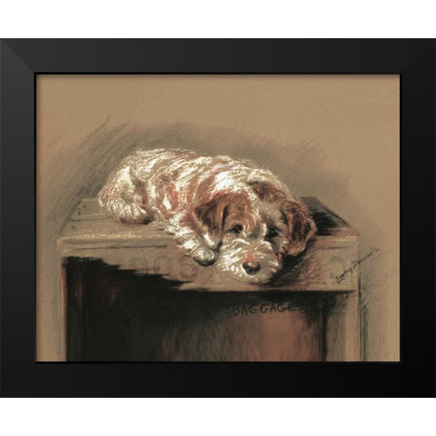 Terrier, Baggage Black Modern Wood Framed Art Print by Dawson, Lucy