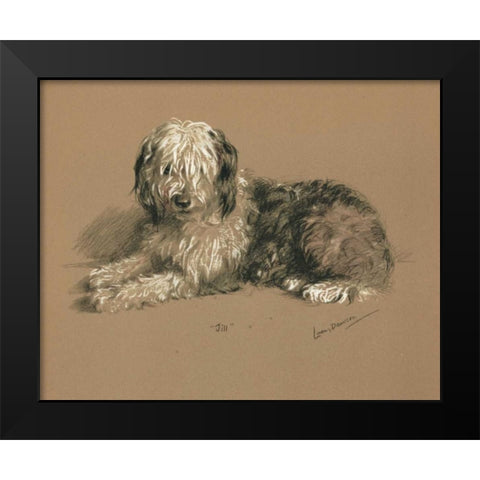 Sheepdog, Jill Black Modern Wood Framed Art Print by Dawson, Lucy