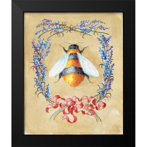 Honey Bee and Lavender Black Modern Wood Framed Art Print by Neil, Lucy