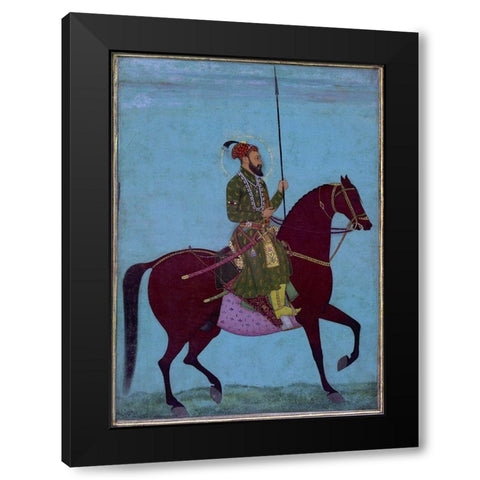 Aurangzeb Black Modern Wood Framed Art Print with Double Matting by Anon, Mughal c1690