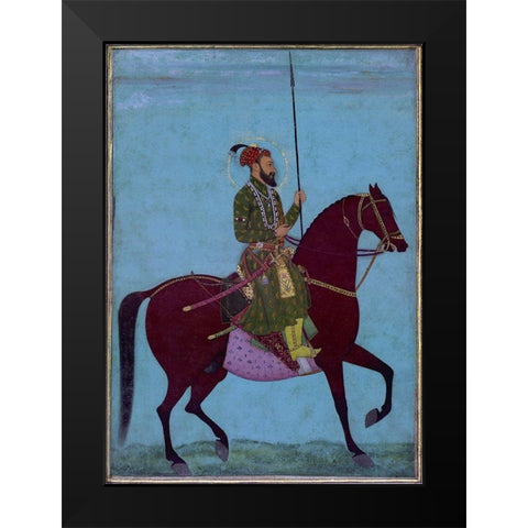 Aurangzeb Black Modern Wood Framed Art Print by Anon, Mughal c1690