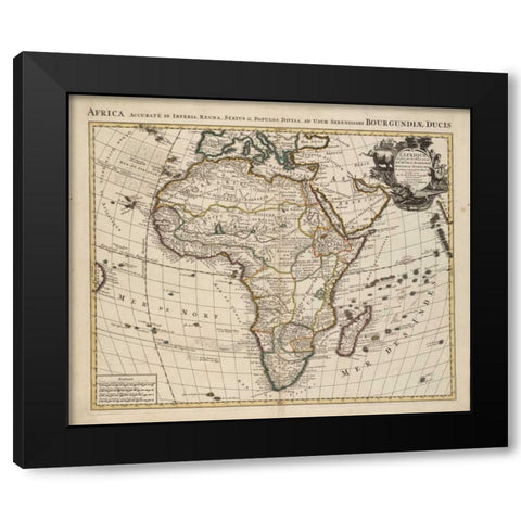 Africa Black Modern Wood Framed Art Print by De LIsle, Guillaume