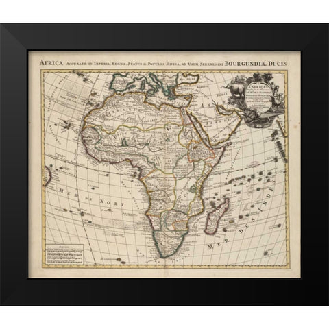 Africa Black Modern Wood Framed Art Print by De LIsle, Guillaume