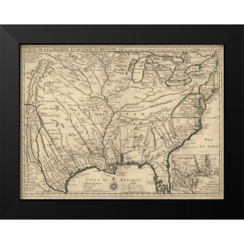 Louisiana Black Modern Wood Framed Art Print by De LIsle, Guillaume