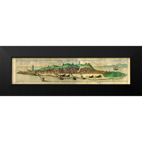 City Views - Diu Black Modern Wood Framed Art Print by Braun and  Hogenburg