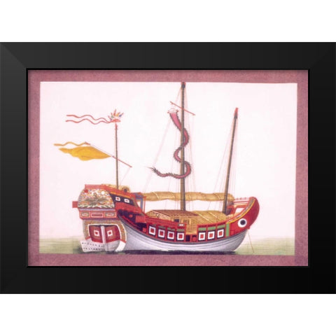 Chinese Junk Black Modern Wood Framed Art Print by Anonymous, Chinese 1840