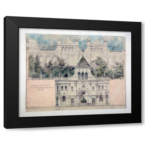 Skyddsmur Garden, Stockholm Black Modern Wood Framed Art Print with Double Matting by Anon, c1900