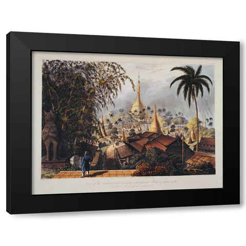 Rangoon, Great Dagon Pagoda Black Modern Wood Framed Art Print with Double Matting by Moore,Ltnt Joseph