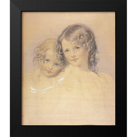 The Lovely Sisters Black Modern Wood Framed Art Print by Lawrence, Thomas