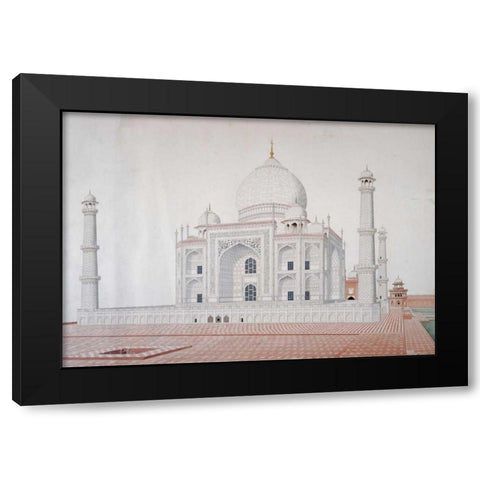 The Taj Mahal Black Modern Wood Framed Art Print with Double Matting by Anon, Mughal 1813