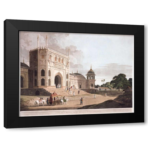 Gate of a Mosque at Phillibeat Black Modern Wood Framed Art Print by Daniells,Thomas and Wm