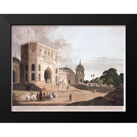 Gate of a Mosque at Phillibeat Black Modern Wood Framed Art Print by Daniells,Thomas and Wm