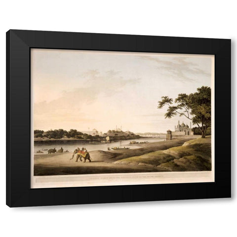 Lucknow Black Modern Wood Framed Art Print by Daniells,Thomas and Wm