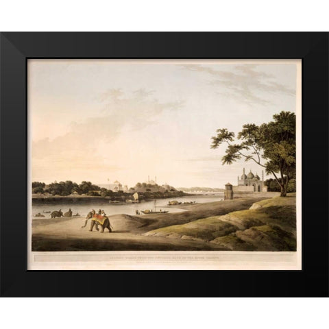 Lucknow Black Modern Wood Framed Art Print by Daniells,Thomas and Wm
