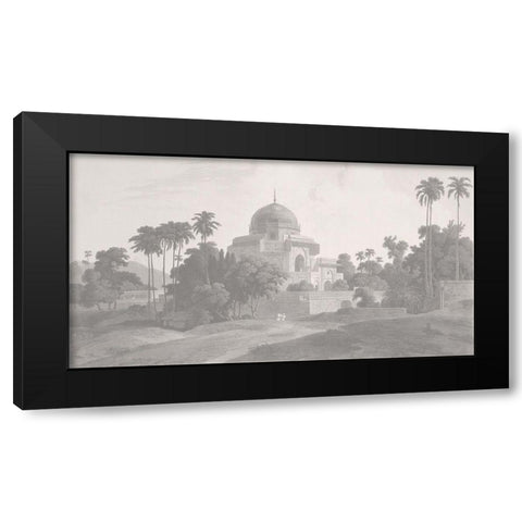 Mausoleum at Chunar Gur, Sepia Black Modern Wood Framed Art Print with Double Matting by Daniells, Thomas and Wm