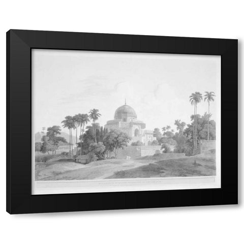 Mausoleum at Chunar Gar Black Modern Wood Framed Art Print with Double Matting by Daniells,Thomas and Wm