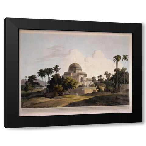 Mausoleum at Chunar Gar Black Modern Wood Framed Art Print with Double Matting by Daniells,Thomas and Wm