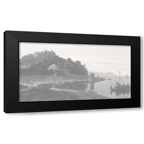 Siccra Gulley Black Modern Wood Framed Art Print with Double Matting by Daniells, Thomas and Wm